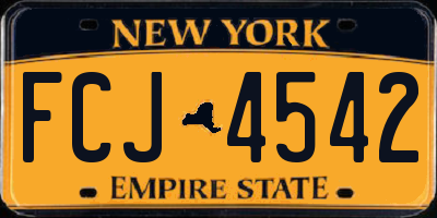 NY license plate FCJ4542