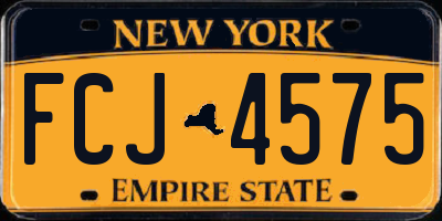 NY license plate FCJ4575