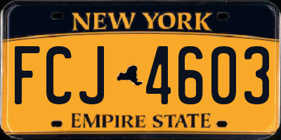 NY license plate FCJ4603