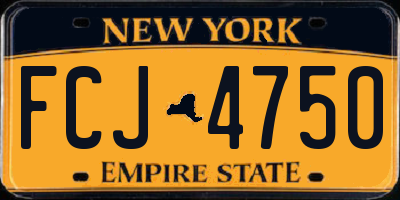 NY license plate FCJ4750