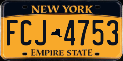 NY license plate FCJ4753