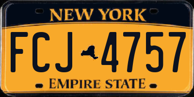 NY license plate FCJ4757