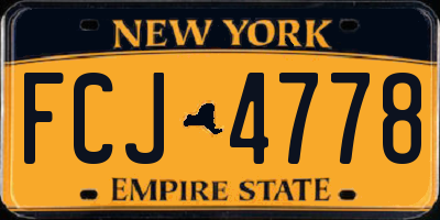 NY license plate FCJ4778