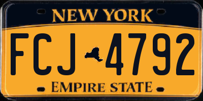 NY license plate FCJ4792