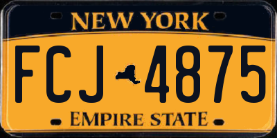 NY license plate FCJ4875