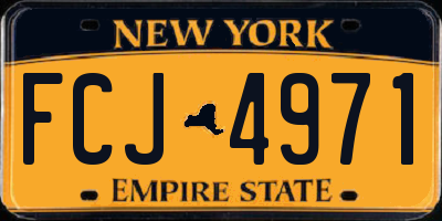 NY license plate FCJ4971