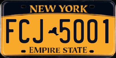 NY license plate FCJ5001