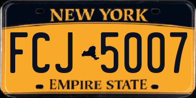 NY license plate FCJ5007