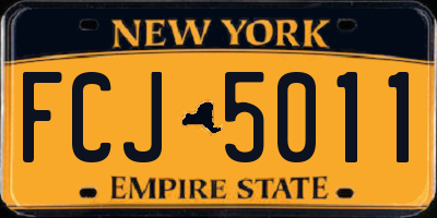NY license plate FCJ5011