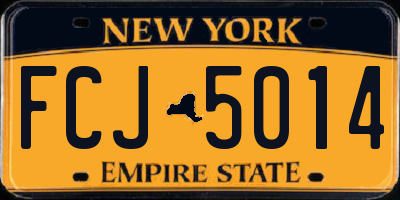 NY license plate FCJ5014