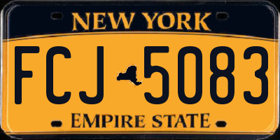 NY license plate FCJ5083