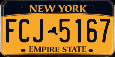 NY license plate FCJ5167