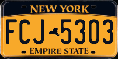 NY license plate FCJ5303