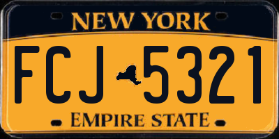 NY license plate FCJ5321