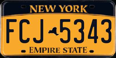 NY license plate FCJ5343