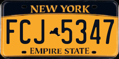 NY license plate FCJ5347