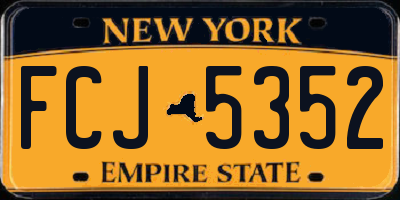 NY license plate FCJ5352