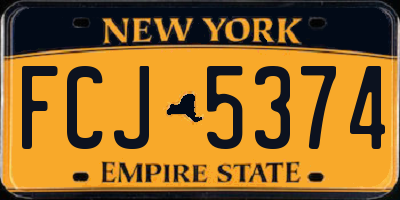 NY license plate FCJ5374