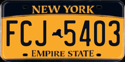 NY license plate FCJ5403