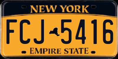 NY license plate FCJ5416
