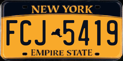 NY license plate FCJ5419