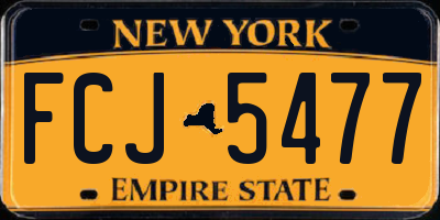 NY license plate FCJ5477