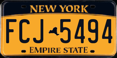 NY license plate FCJ5494