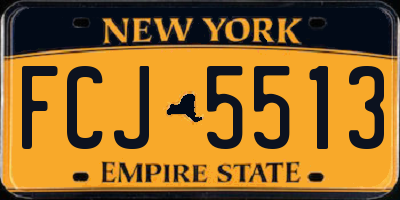 NY license plate FCJ5513