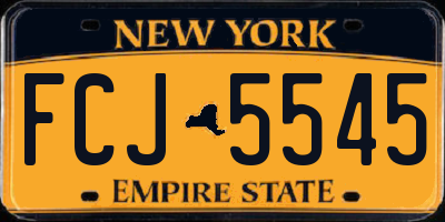 NY license plate FCJ5545