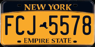 NY license plate FCJ5578