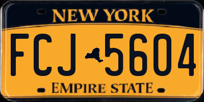 NY license plate FCJ5604