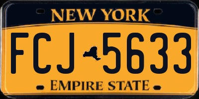 NY license plate FCJ5633