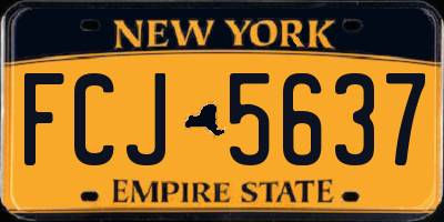 NY license plate FCJ5637