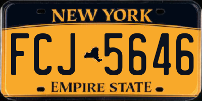 NY license plate FCJ5646