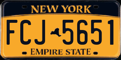 NY license plate FCJ5651