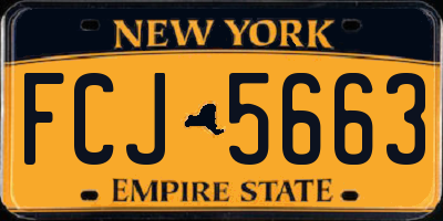 NY license plate FCJ5663