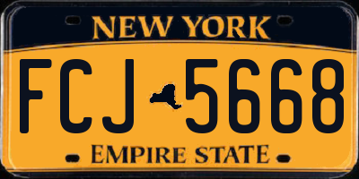NY license plate FCJ5668