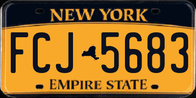 NY license plate FCJ5683