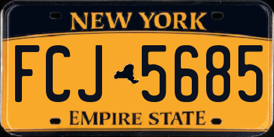 NY license plate FCJ5685