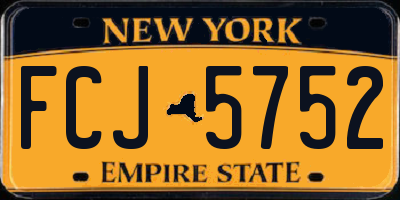 NY license plate FCJ5752