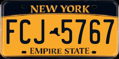 NY license plate FCJ5767