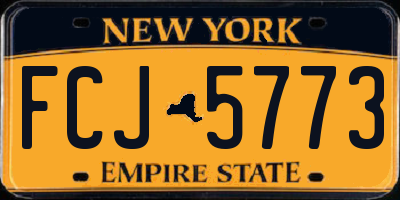NY license plate FCJ5773
