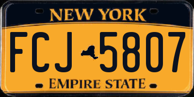NY license plate FCJ5807