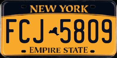 NY license plate FCJ5809