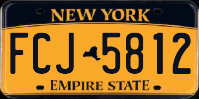 NY license plate FCJ5812