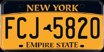 NY license plate FCJ5820
