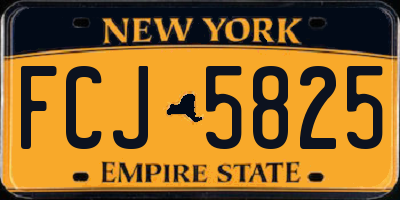 NY license plate FCJ5825