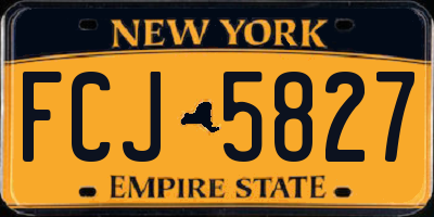 NY license plate FCJ5827