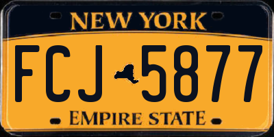 NY license plate FCJ5877