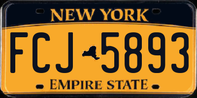 NY license plate FCJ5893